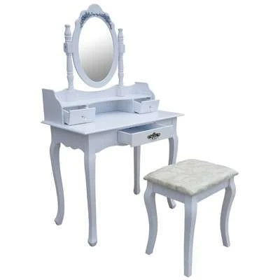 White Dressing Table 3 Drawers with Stool, MD500