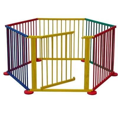 Colorful 6 Panels Wooden Baby Safety Playpen, SL131C