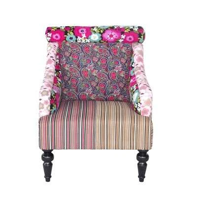 Colorful Patchwork Chair Fabric Rocking Chair with Armrest, PC025