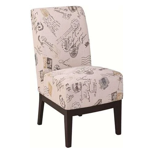 Printed Fabric Wood Leg Dining Chair, PCB047