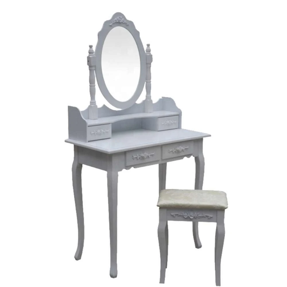 Mirror Dressing Table Set with 4 Drawers, MD505