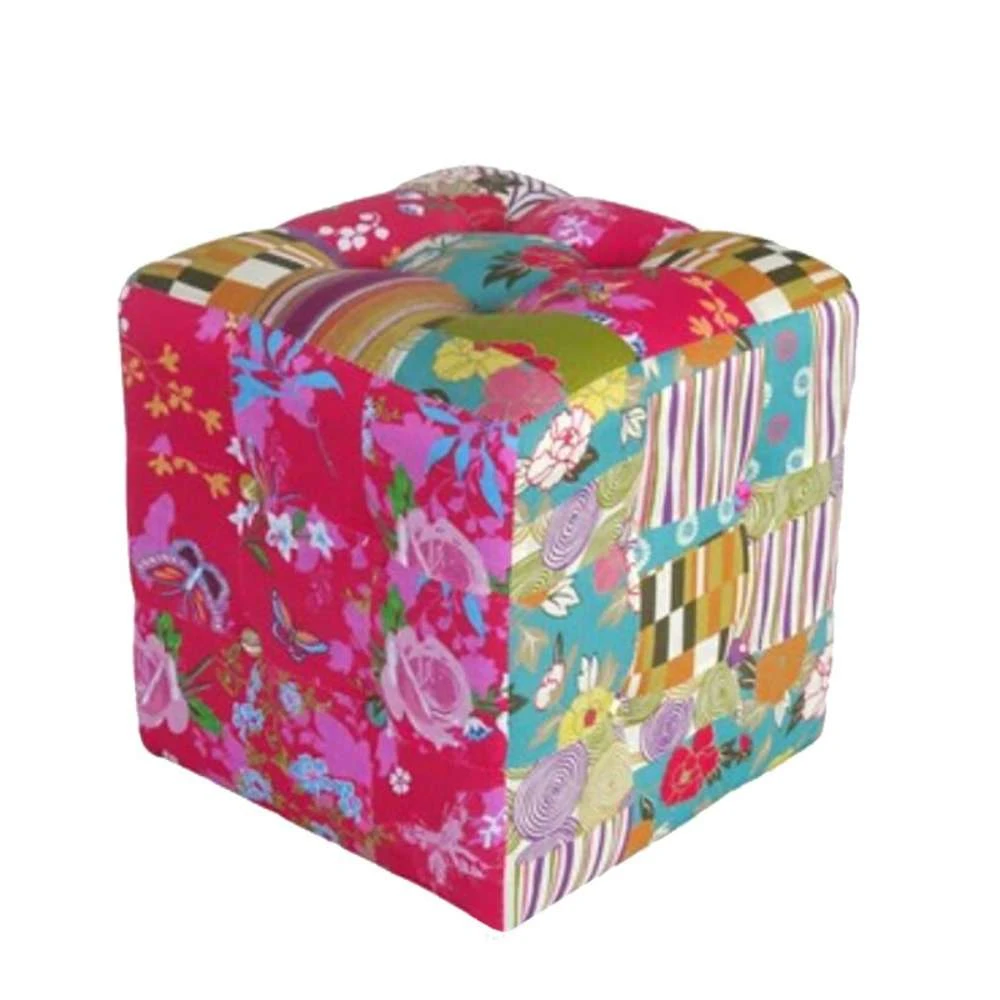 Classical Patchwork Stool Storage Ottoman, PC024