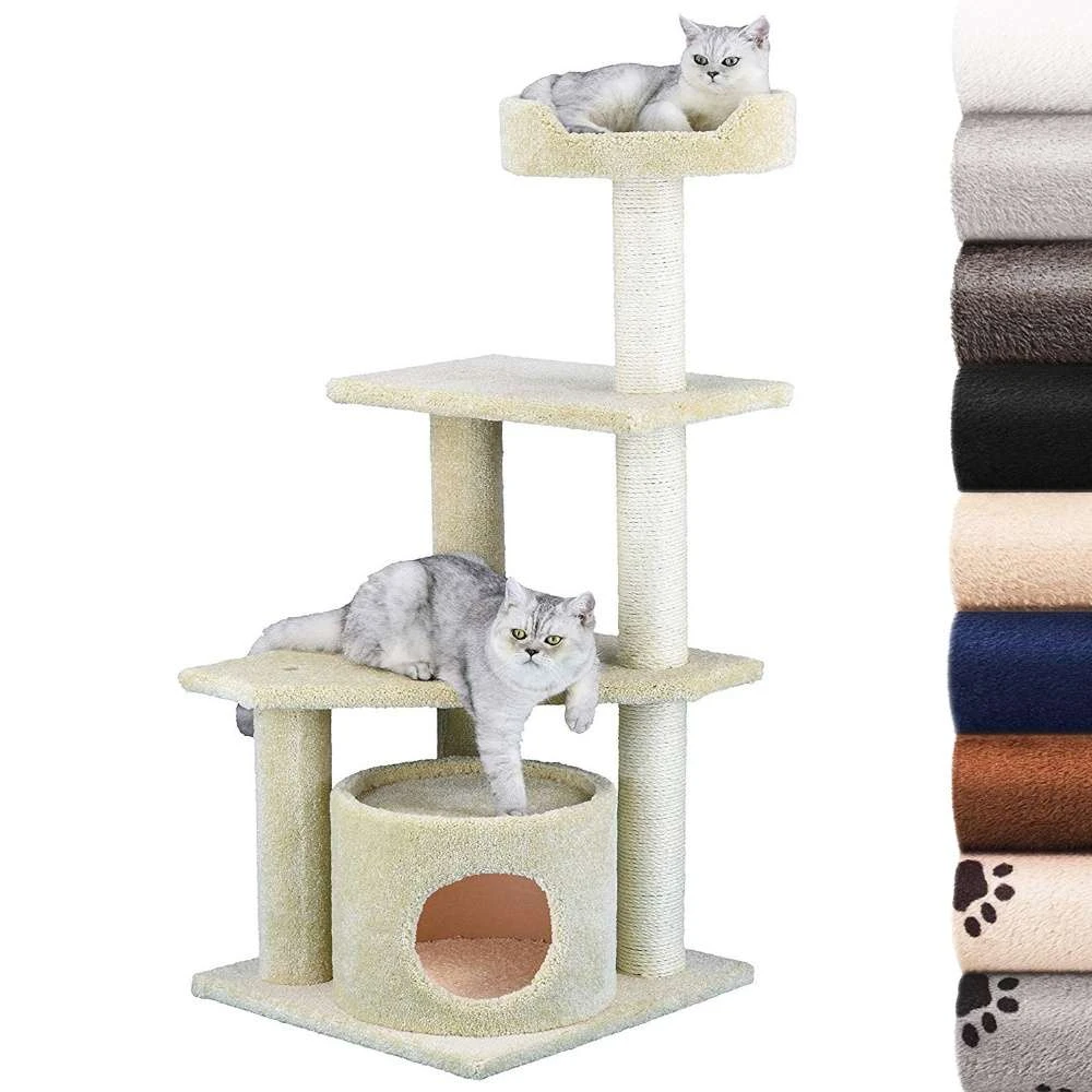 Carpeted Cat Tree with Scratching Post, CATA1924