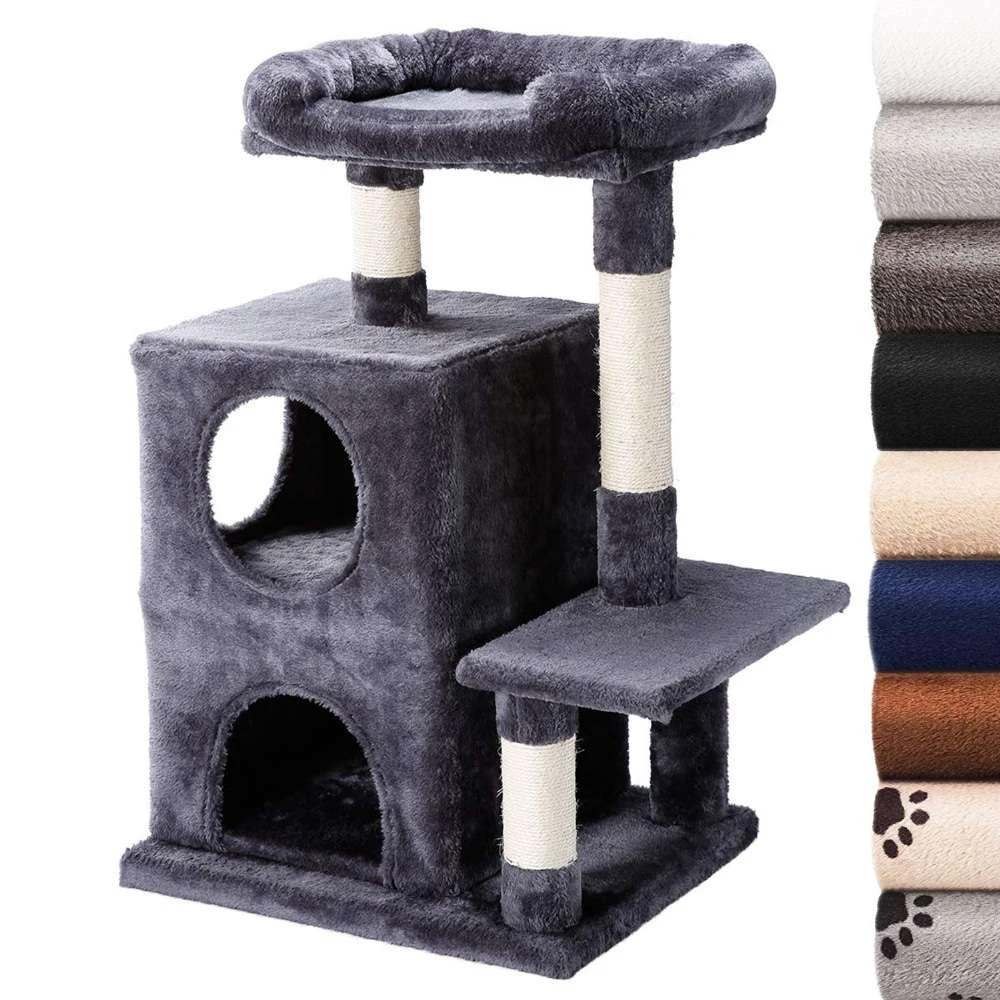 Luxury Cat Tree Tower with Double Condos, Spacious Perch, CATA1995