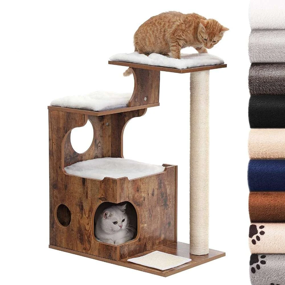 MDF Cat Tree House with Scratching Post, CATA2015